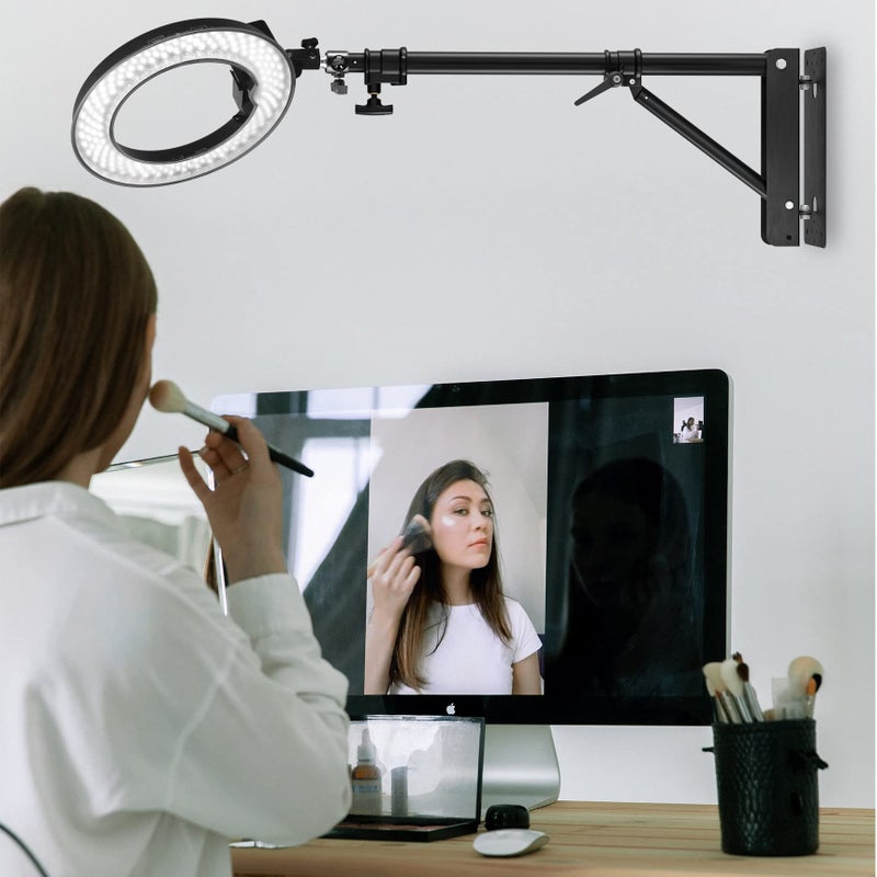 Selens Wall Mount Triangle Boom Arm-Max Length 5.9 Feet/180cm , 180Â° Flexible Rotation Camera Wall Mount for Photography Strobe Light, Ring Light, Umbrella Softbox, Reflector (Black) - Image 2